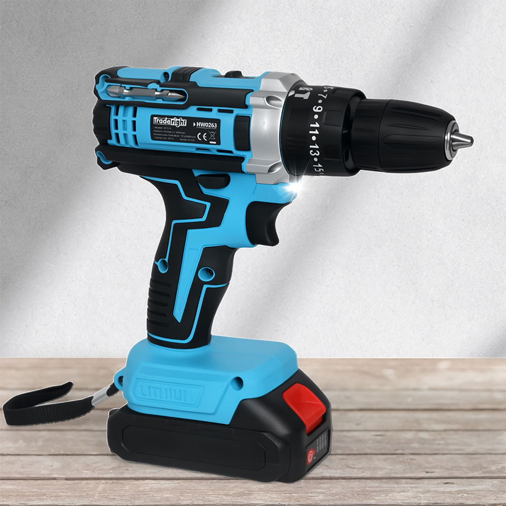 Traderight HW0262 Cordless Combi Drill Driver with Battery 21V Image 2