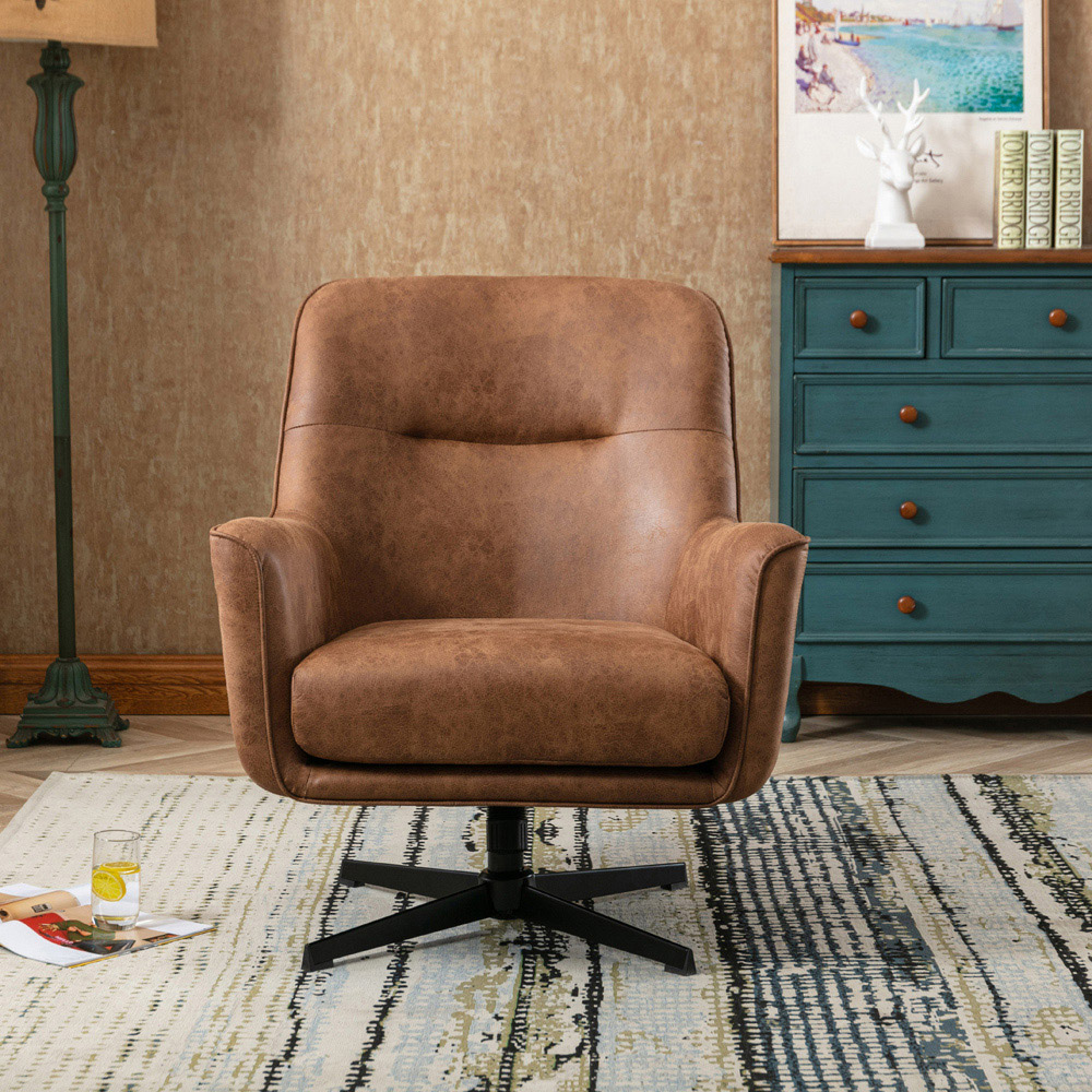 Galway Saddle Tan Swivel Chair Image 3