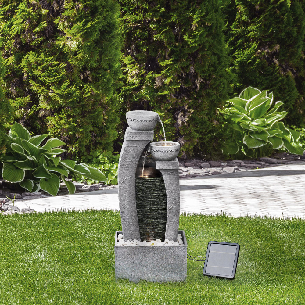 Teamson Home 2 Bowls Solar Waterfall Fountain Image 5