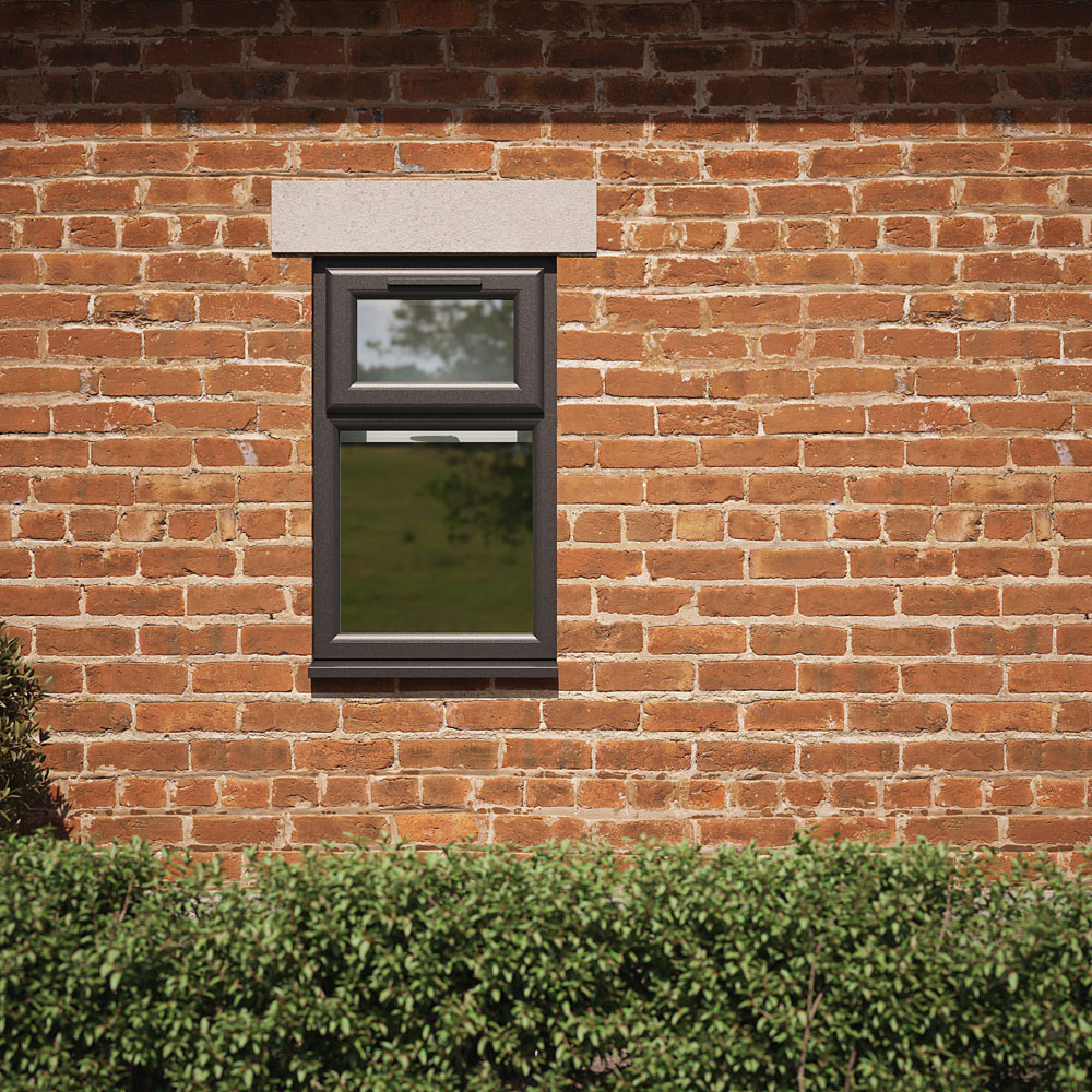 Crystal Black and White Top Hung Over Fixed Light Clear Double Glazed Window 610 x 1040mm Image 5