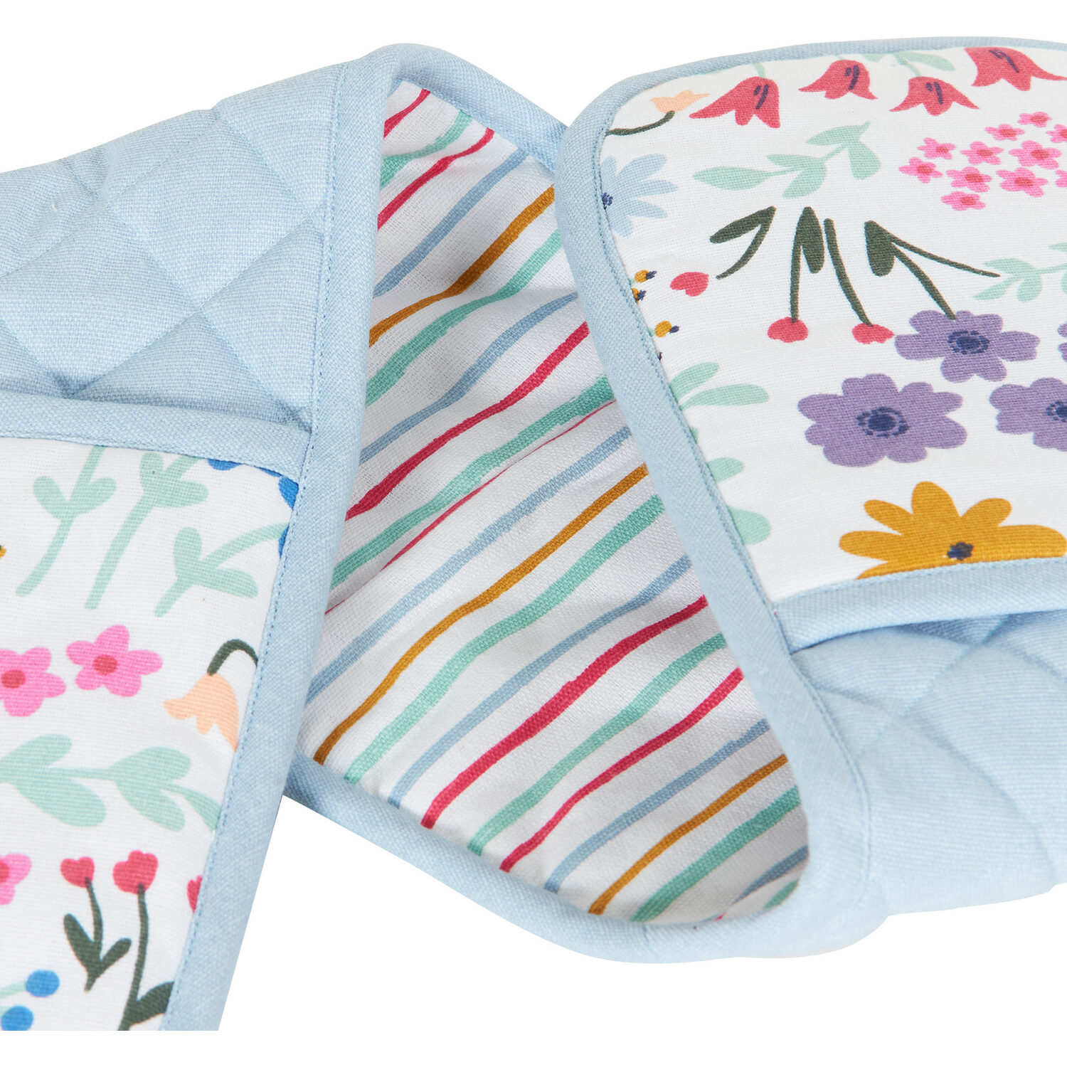 Wild Flower Double Oven Glove - Blue Image 3
