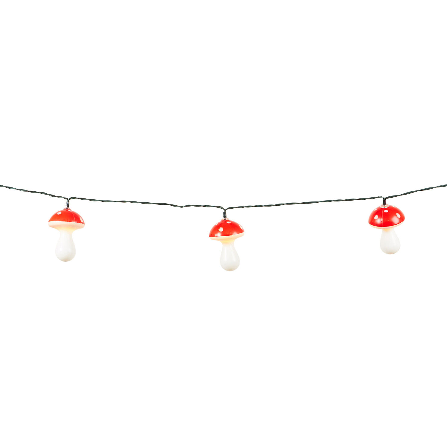 20 LED Solar Mushroom String Lights - Red Image 2