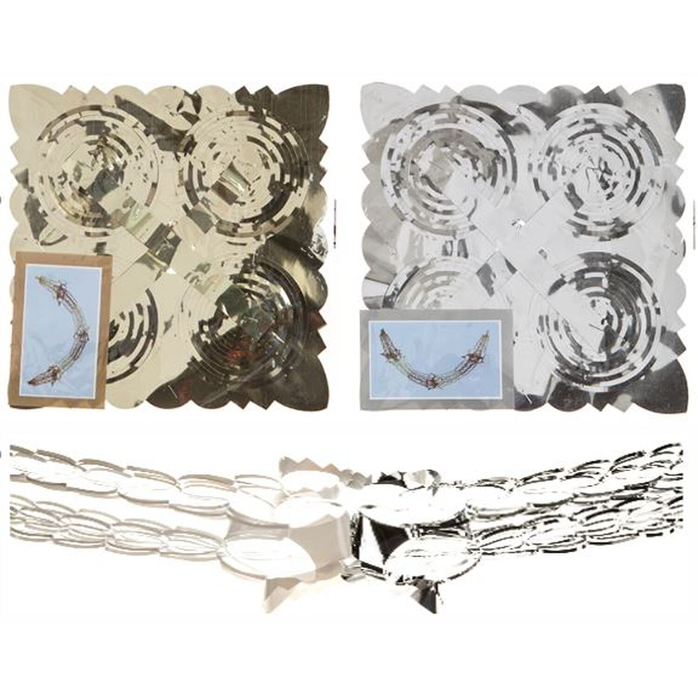 2.7m Gold or Silver Foil Garland - Gold & Silver Image 2