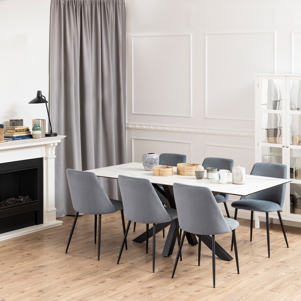 Furniture To Go Ines Corduroy Grey Dining Chair Set of 4 Image 4