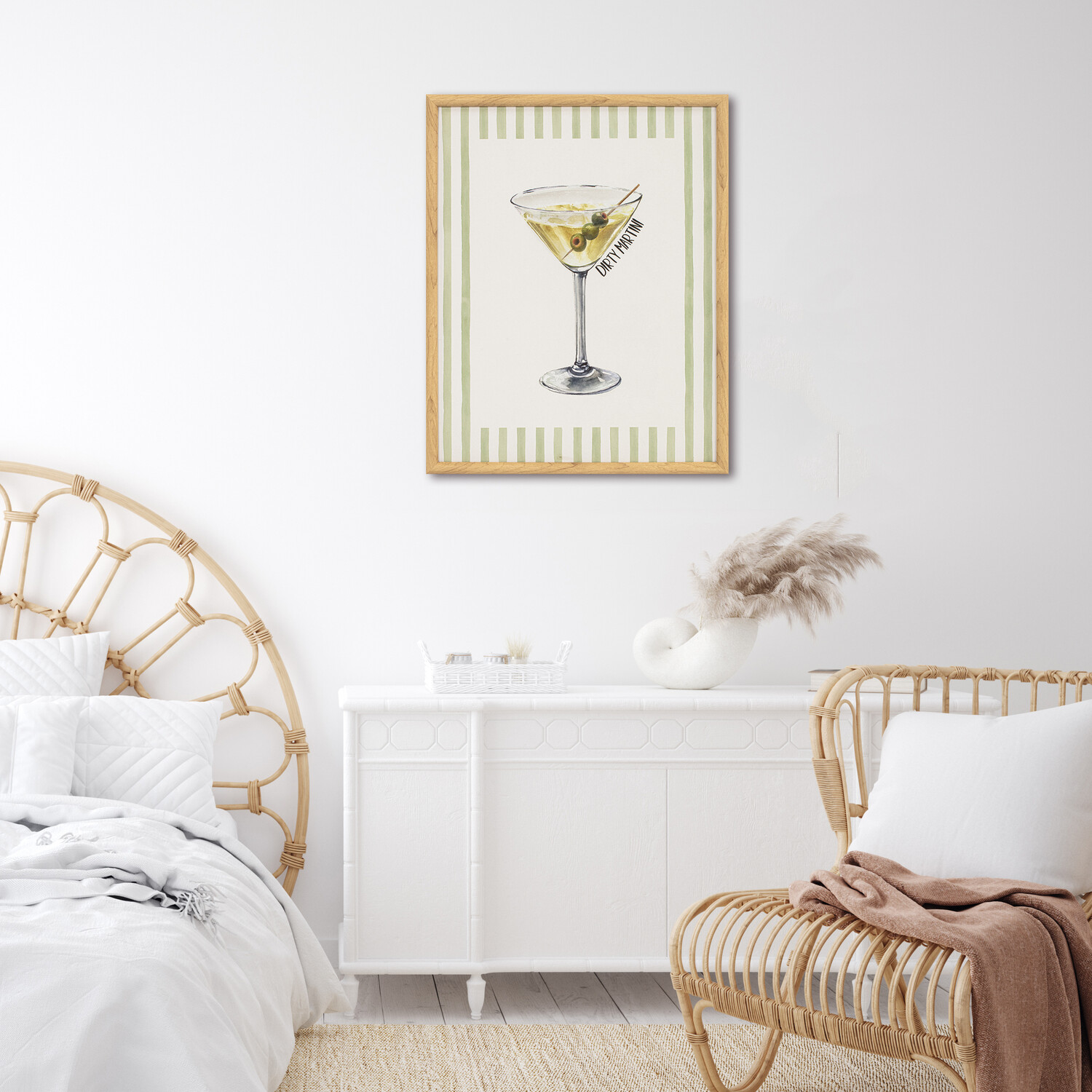 Trendy Striped Cocktail Framed Canvas Image 3