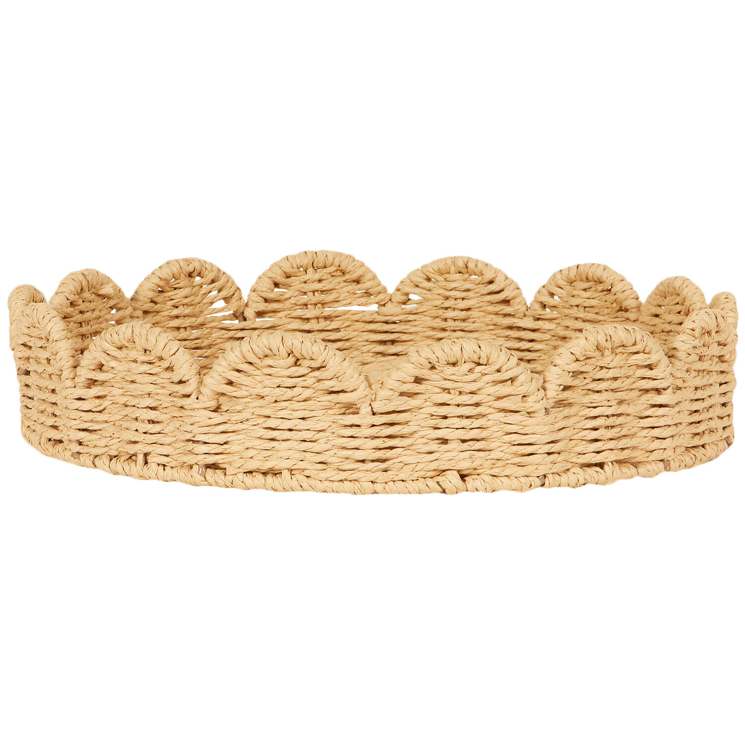 Scalloped Edge Seagrass Tray - Brown Image 2