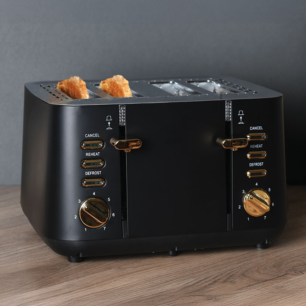 Ayano 4 Slice Toaster - Black Image 2