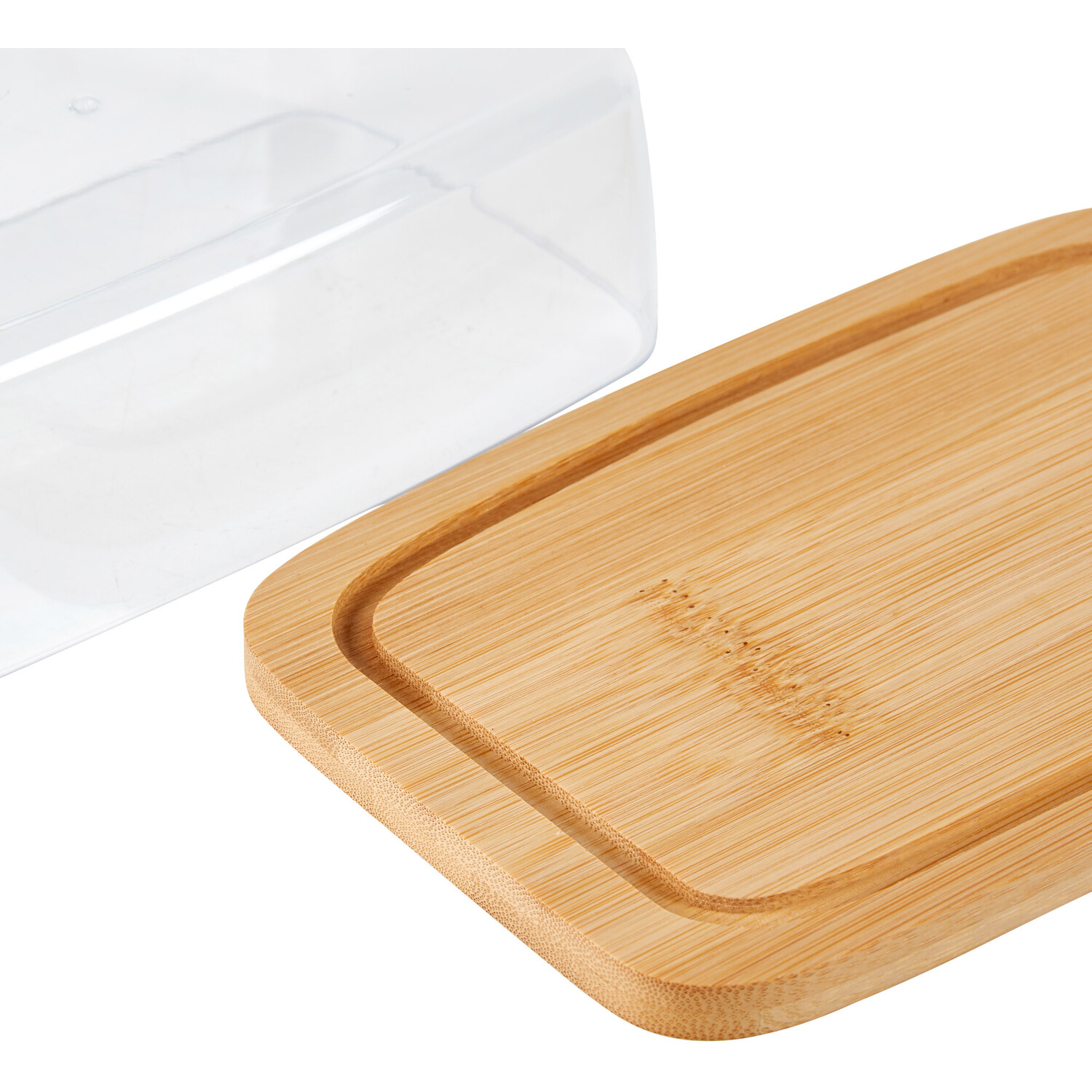 Butter Dish with Bamboo Cutting Board - Natural Image 3