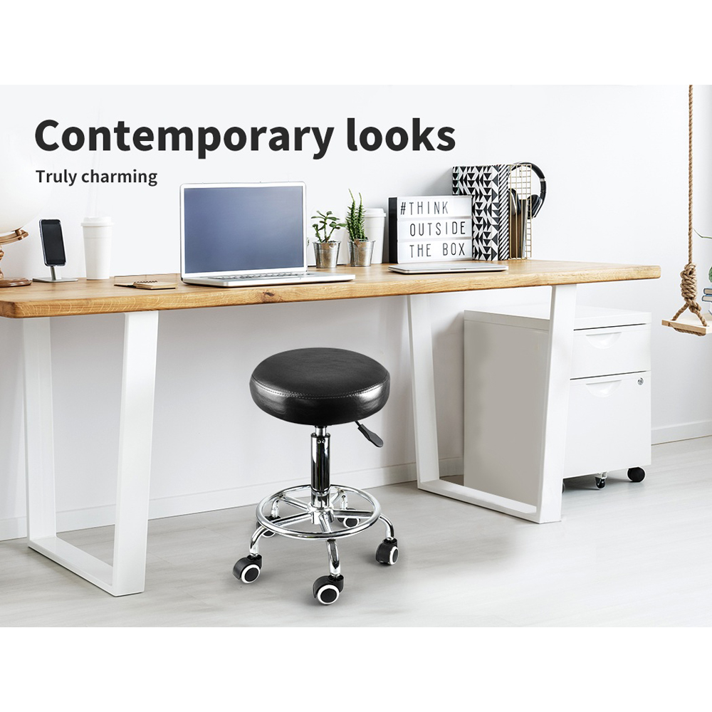 Levede PU Leather Hydraulic Lift Swivel Bar Stool Image 3