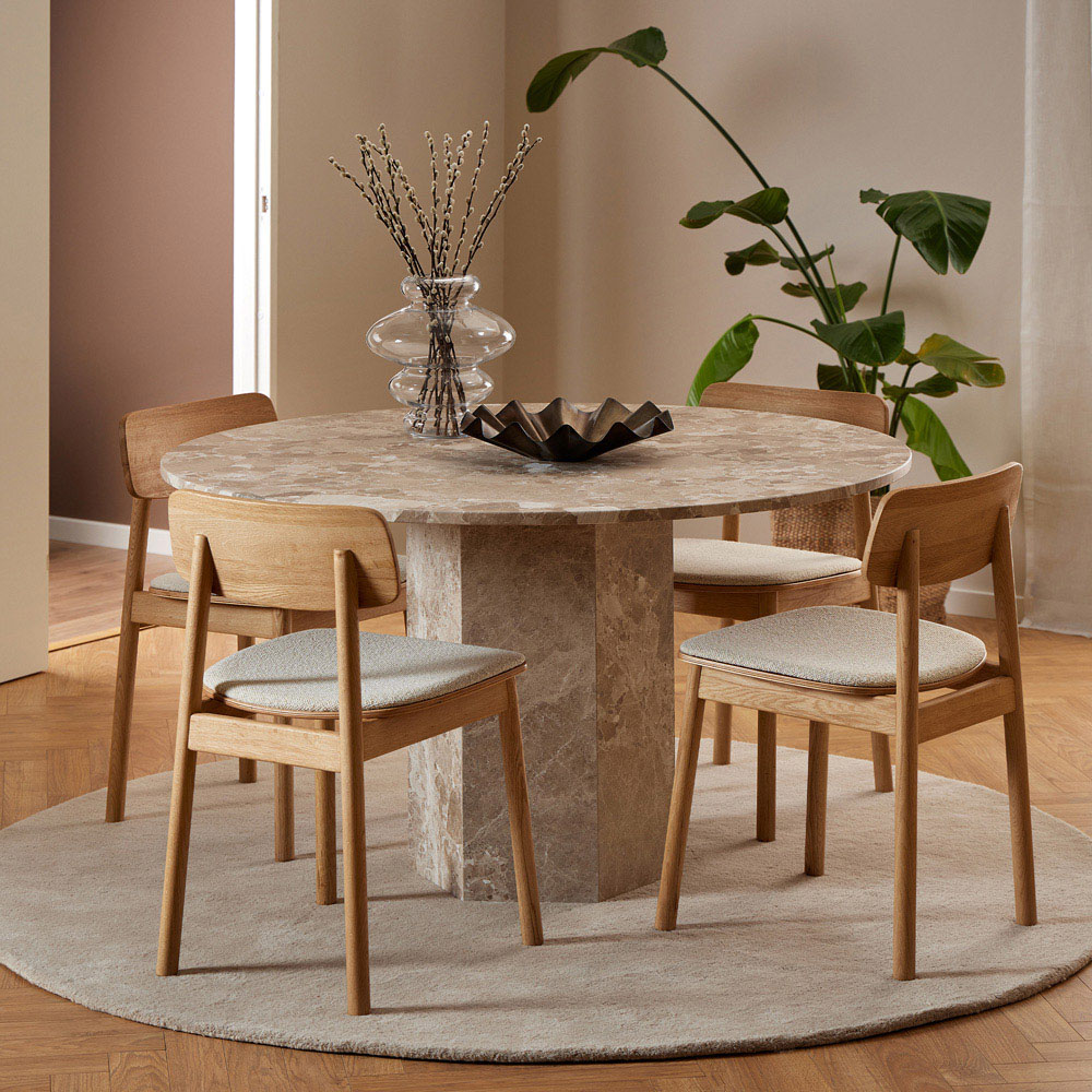 Furniture To Go Naxos Brown Marble 4 Seater Round Dining Table Image 3