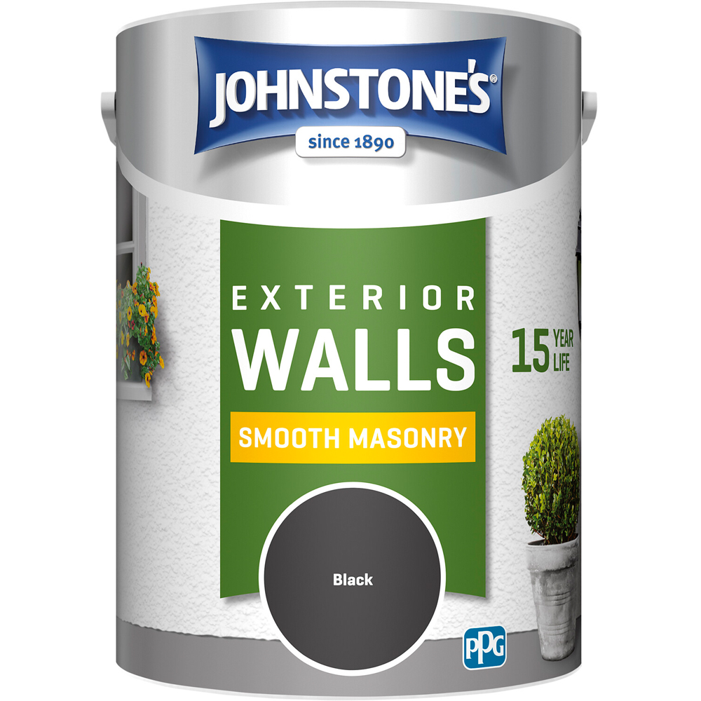 Johnstone's Smooth Masonry Black Paint 5L Image 2