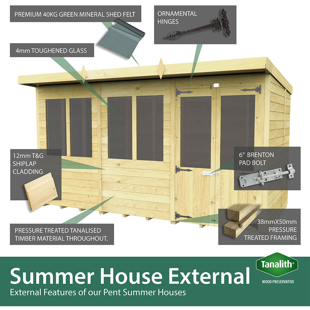 DIY Sheds 20 x 8ft Tongue and Groove Timber Pent Summerhouse Image 4