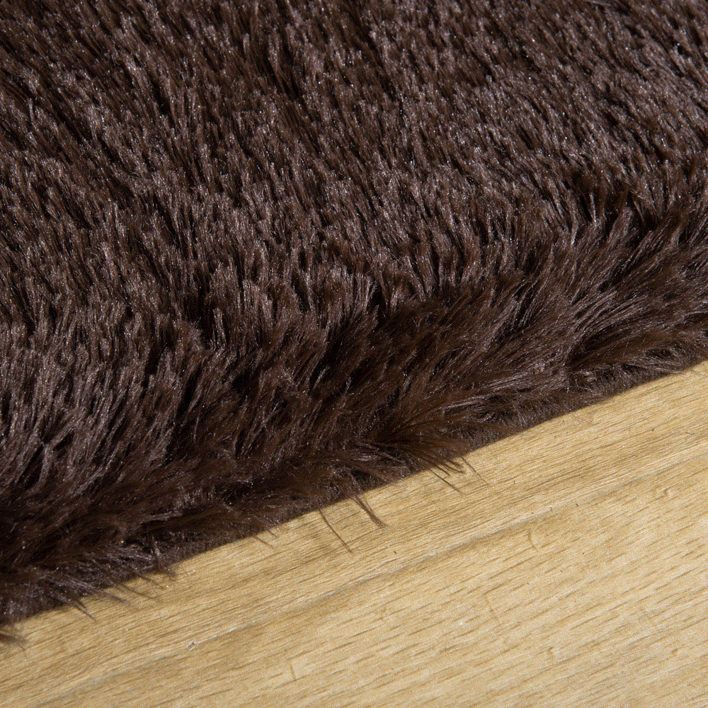 HOMCOM Brown Fluffy Area Rug Shaggy Carpet for Living Room, Bedroom, 120x200cm Image 8
