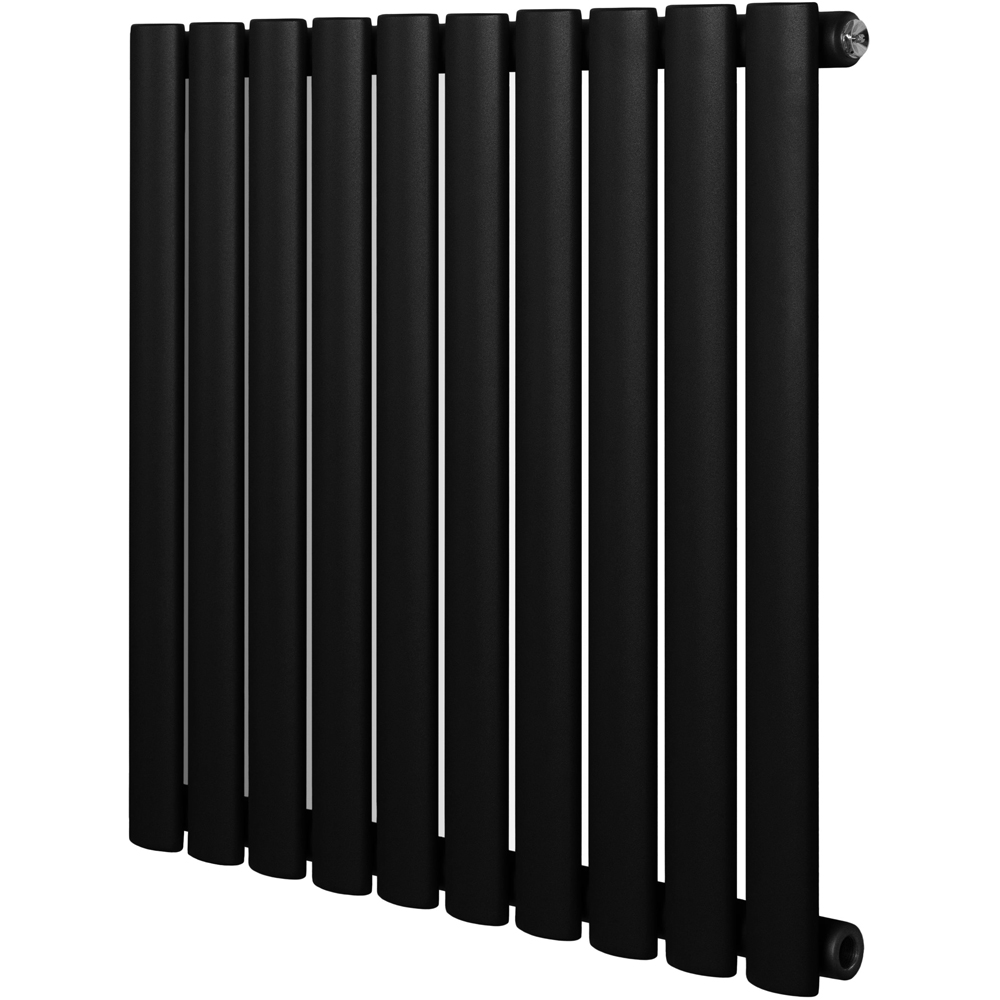 MonsterShop 1950 BTU Black Oval Single Column Radiator 600 x 600mm | Wilko